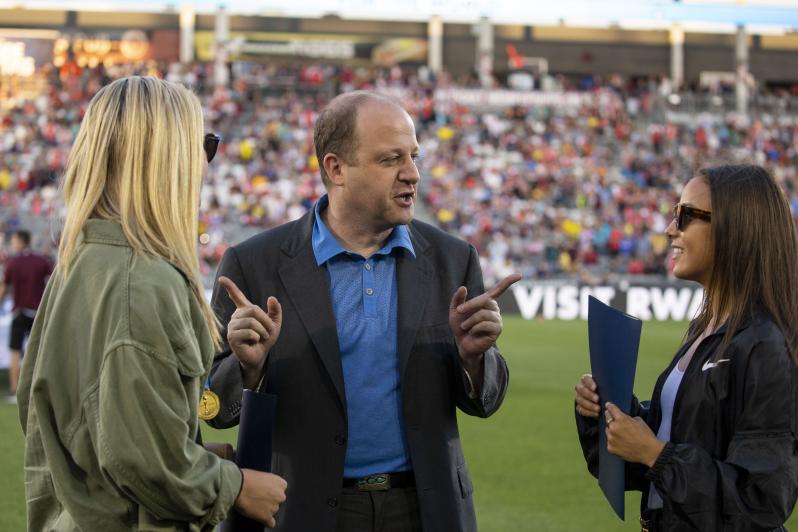 Lindsey Horan, Gov. Polis and Mal Pugh