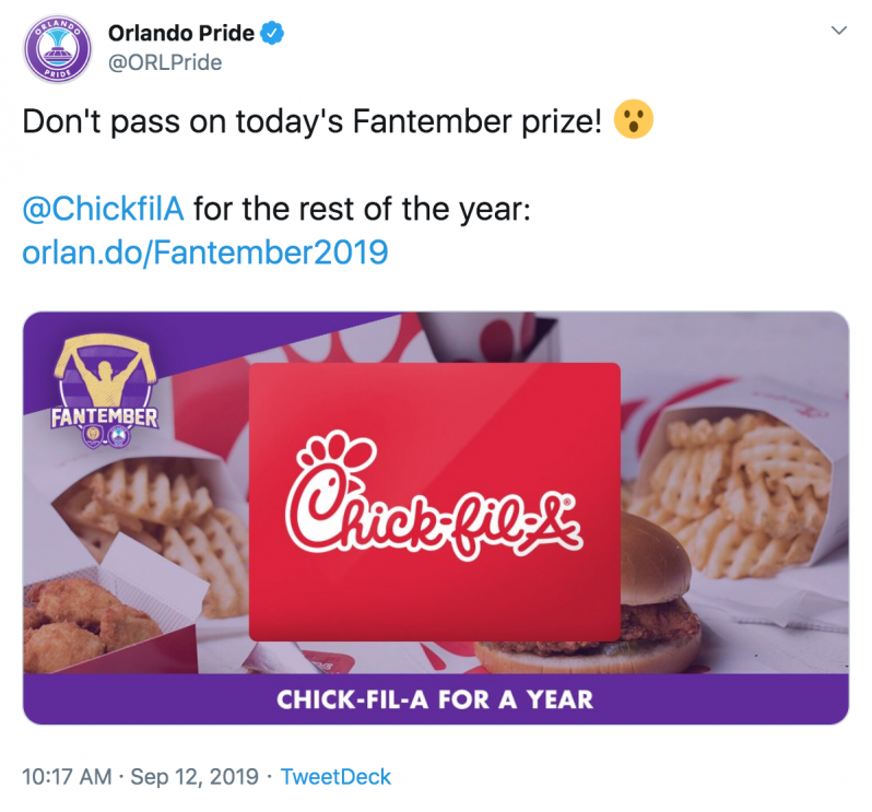 Orlando Pride Chick-fil-A