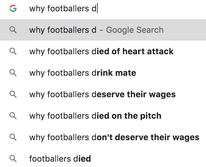 Most Disturbing Soccer Searches