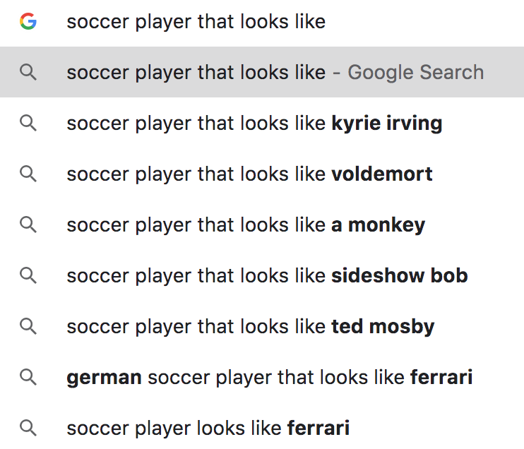 Most Disturbing Soccer Searches