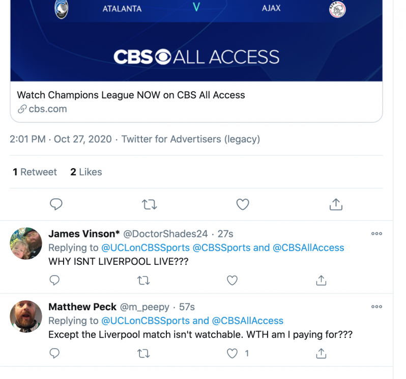 CBS Champions League Coverage Sucks