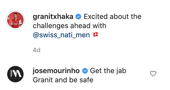 Mourinho Xhaka Comment