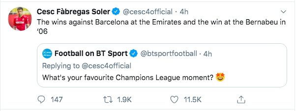 Cesc Fabregas Twitter interview