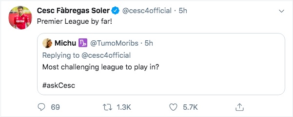 Cesc Fabregas Twitter interview