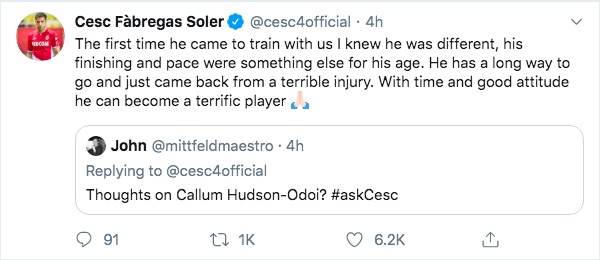 Cesc Fabregas Twitter interview