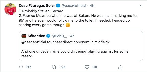 Cesc Fabregas Twitter interview