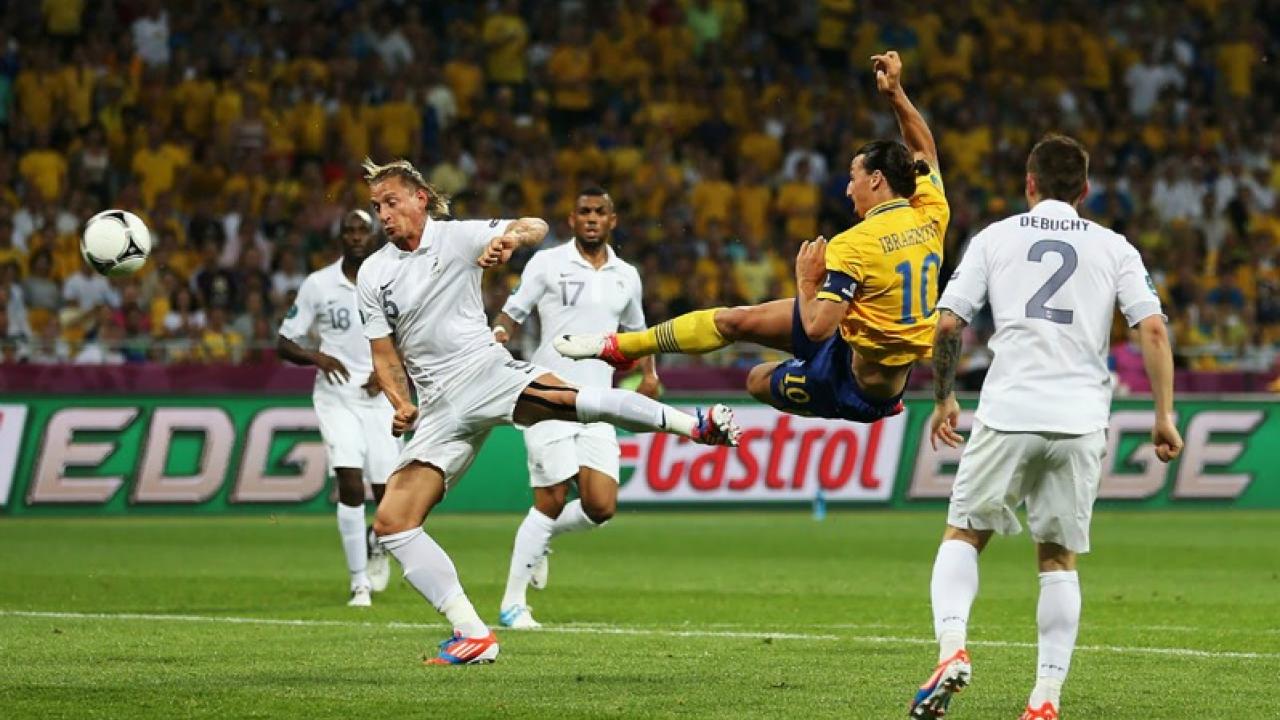 Zlatan side volley in the 2012 Euros