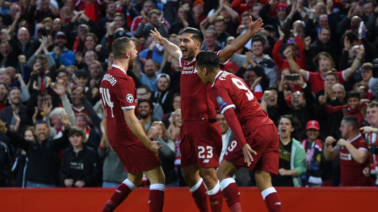 Liverpool Celebrate Emre Can Champions League Goal