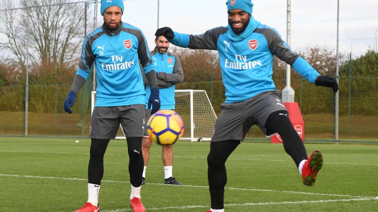 Alexandre Lacazette In Arsenal Training 