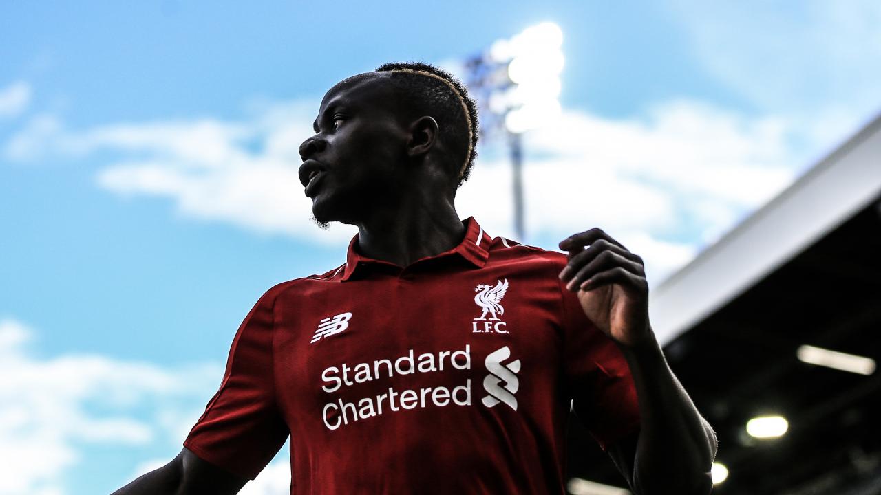 Sadio Mane in New Balance Liverpool jersey