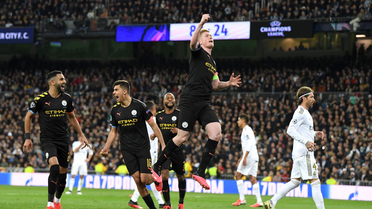 Kevin De Bruyne Celebrates His Goal Vs. Real Madrid