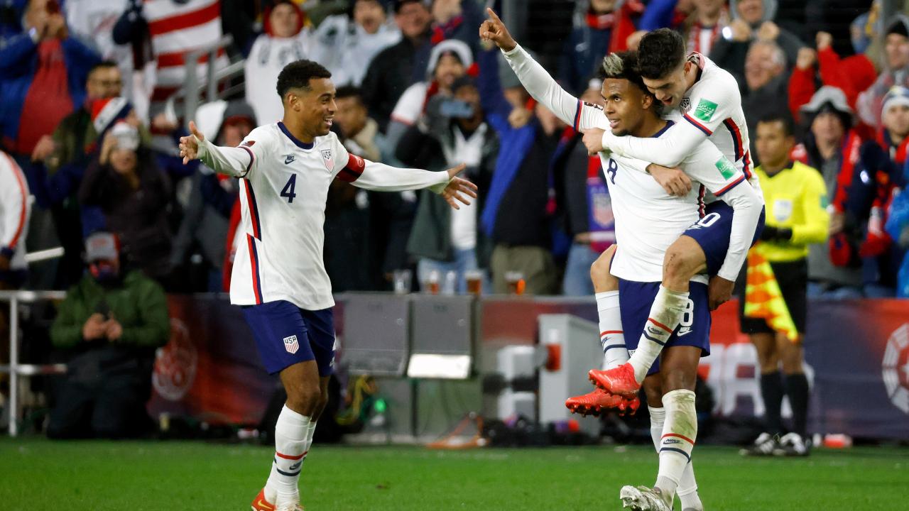 Weston McKennie, Christian Pulisic and Tyler Adams