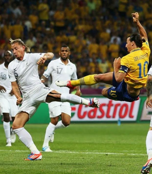 Zlatan side volley in the 2012 Euros