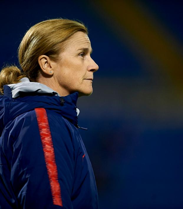  Jill Ellis Looks On As Her Team Competes Against Spain 