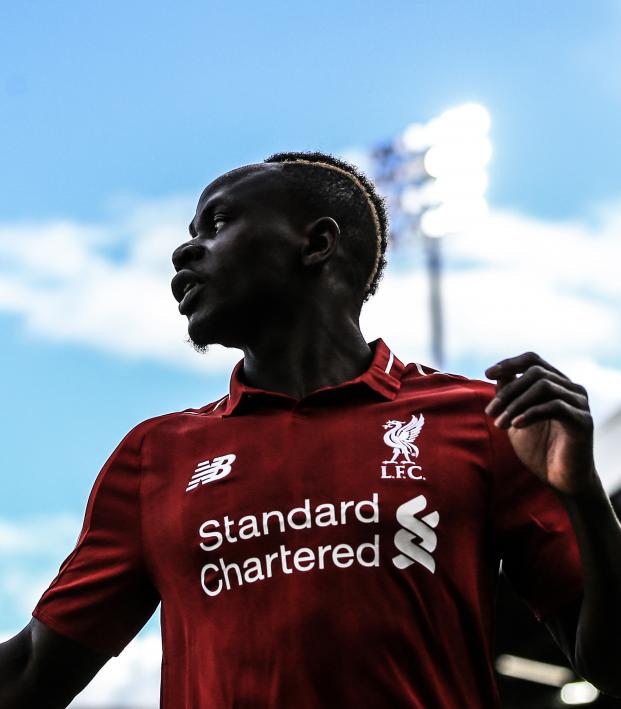 Sadio Mane in New Balance Liverpool jersey