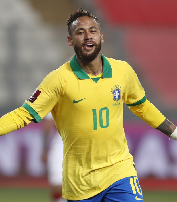 Neymar celebrates Brazil goal