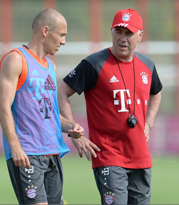 Ancelotti and Robben in Training