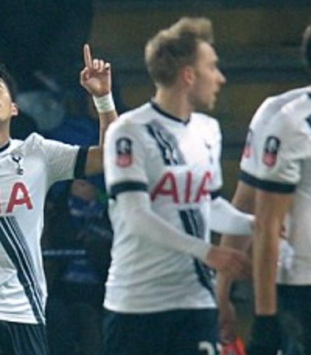 Son Hueng - min with the incredible goal in the first half of an FA Cup match against Leicester City. 