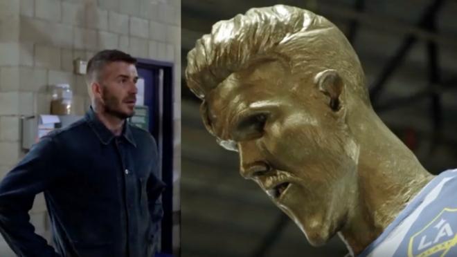 David Beckham statue prank