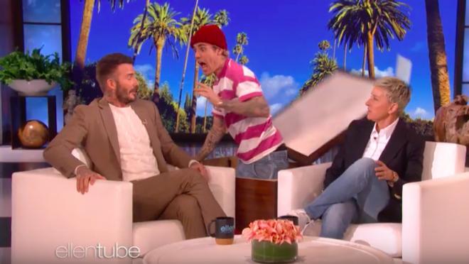 Justin Bieber and David Beckham on Ellen