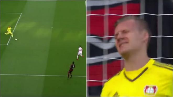 Bernd Leno is pissed. 