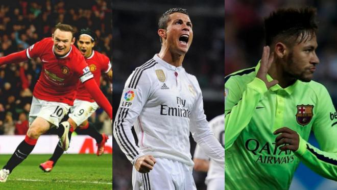 Highest paid players: Neymar, Rooney, Ronaldo