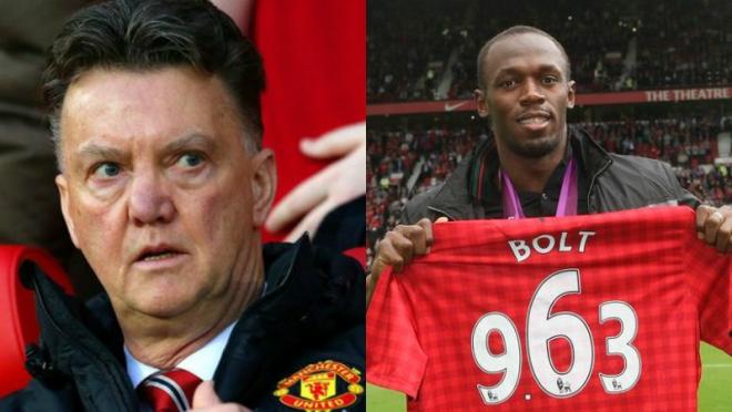 Louis van Gaal has crushed Usain Bolt's Manchester United dream. 