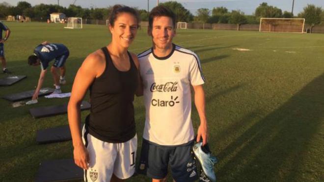 Messi meets Carli lloyd