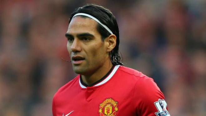 Radamel Falcao in Manchester United red, soon to be swapped for Liverpool red?