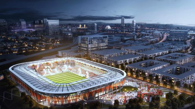 A rendering of the Sacramento Republic FC stadium, should the MLS expansion move forward