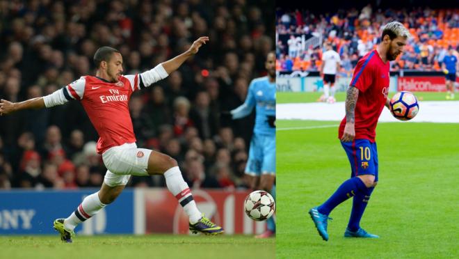 Theo Walcott has better control than Lionel Messi.