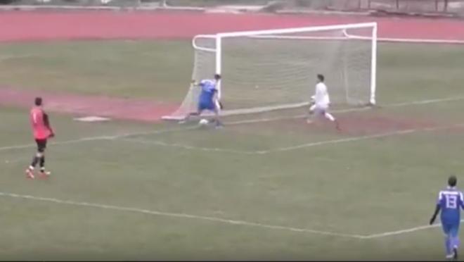 Goal-line struggle in Greece.