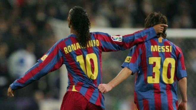 Ronaldinho and Lionel Messi