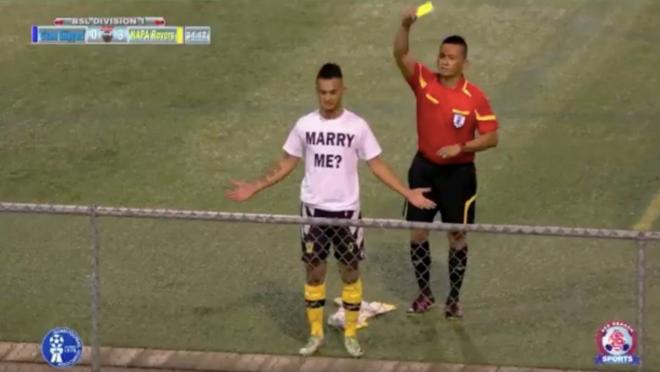 Player is booked after proposing