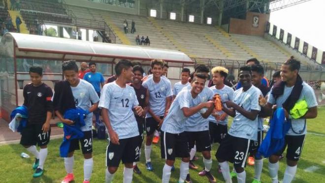 India's U17 team pulled off an upset against Italy's U17 side