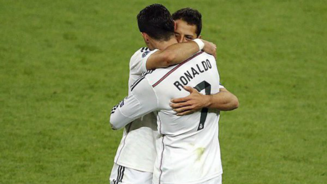 Chicharito and Cristiano Ronaldo