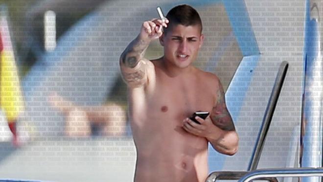 Marco Verratti smoking in Ibiza