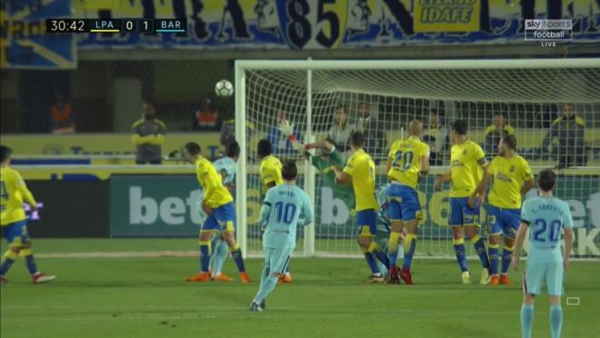 Lionel Messi free kick vs Las Palmas