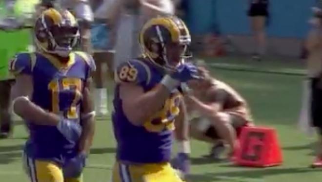 Tyler Higbee celebration