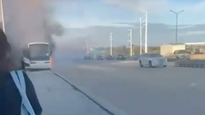 Portland Thorns Bus Catches Fire