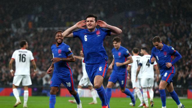 Harry Maguire Celebration vs. Albania