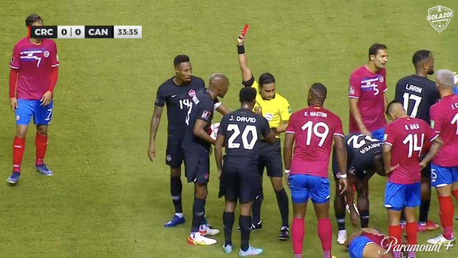 Mark-Anthony Kaye Red Card vs. Costa Rica