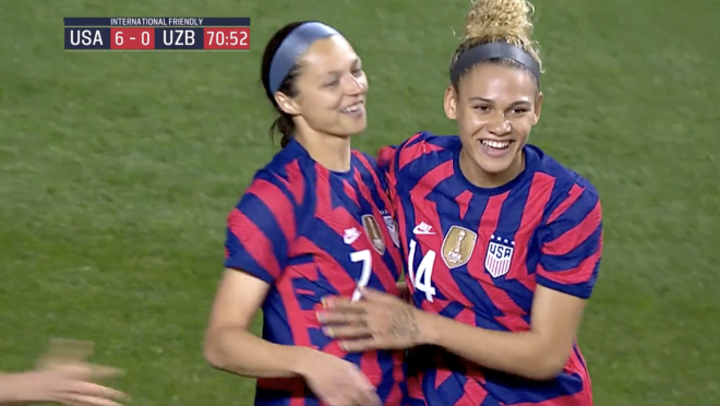 First Trinity Rodman USWNT Goal