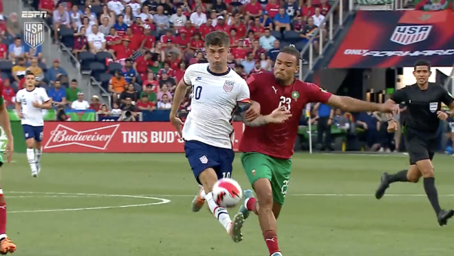 Christian Pulisic Touch vs Morocco