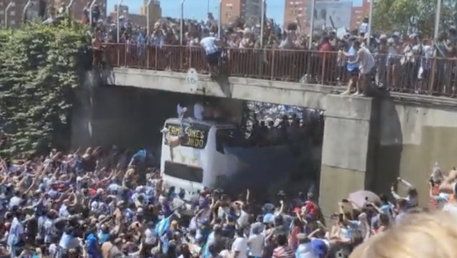 Argentina fan falls from bridge