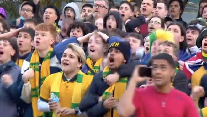 Australia Fans Reaction To Goal vs. France