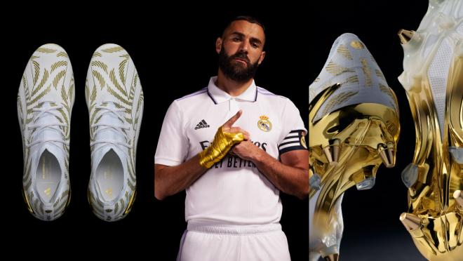 Karim Benzema adidas cleats celebrate Ballon d'Or