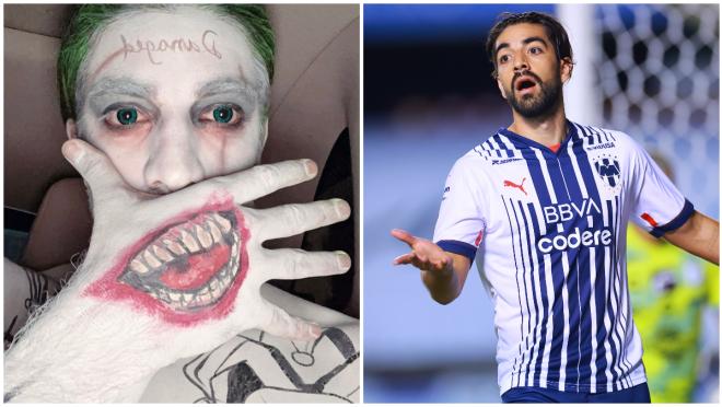 Disfraz de Rodolfo Pizarro a lo Joker.