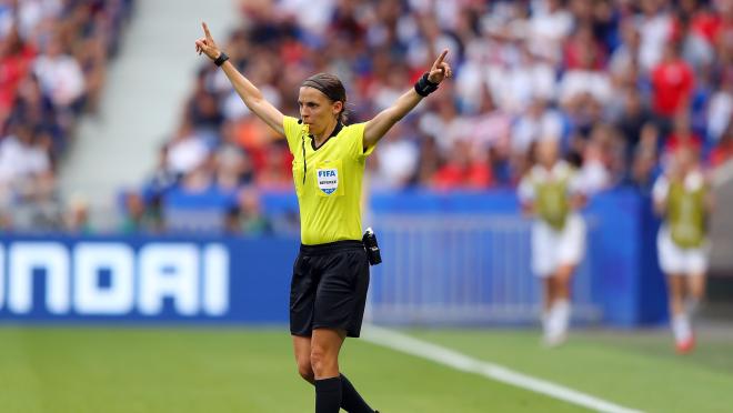 Stéphanie Frappart leads the first all-female officiating crew in men's World Cup history