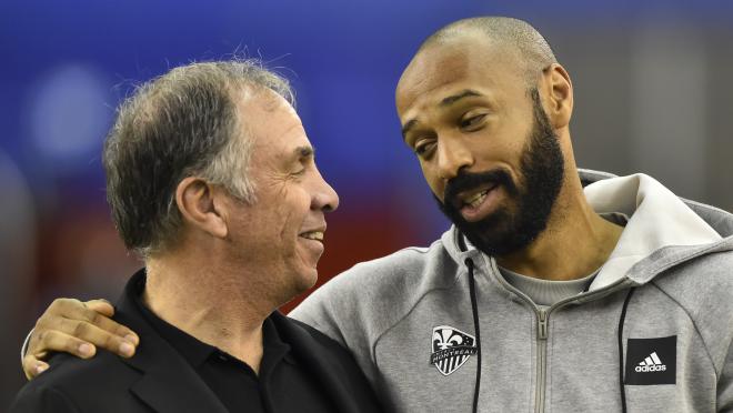 Bruce Arena and Thierry Henry